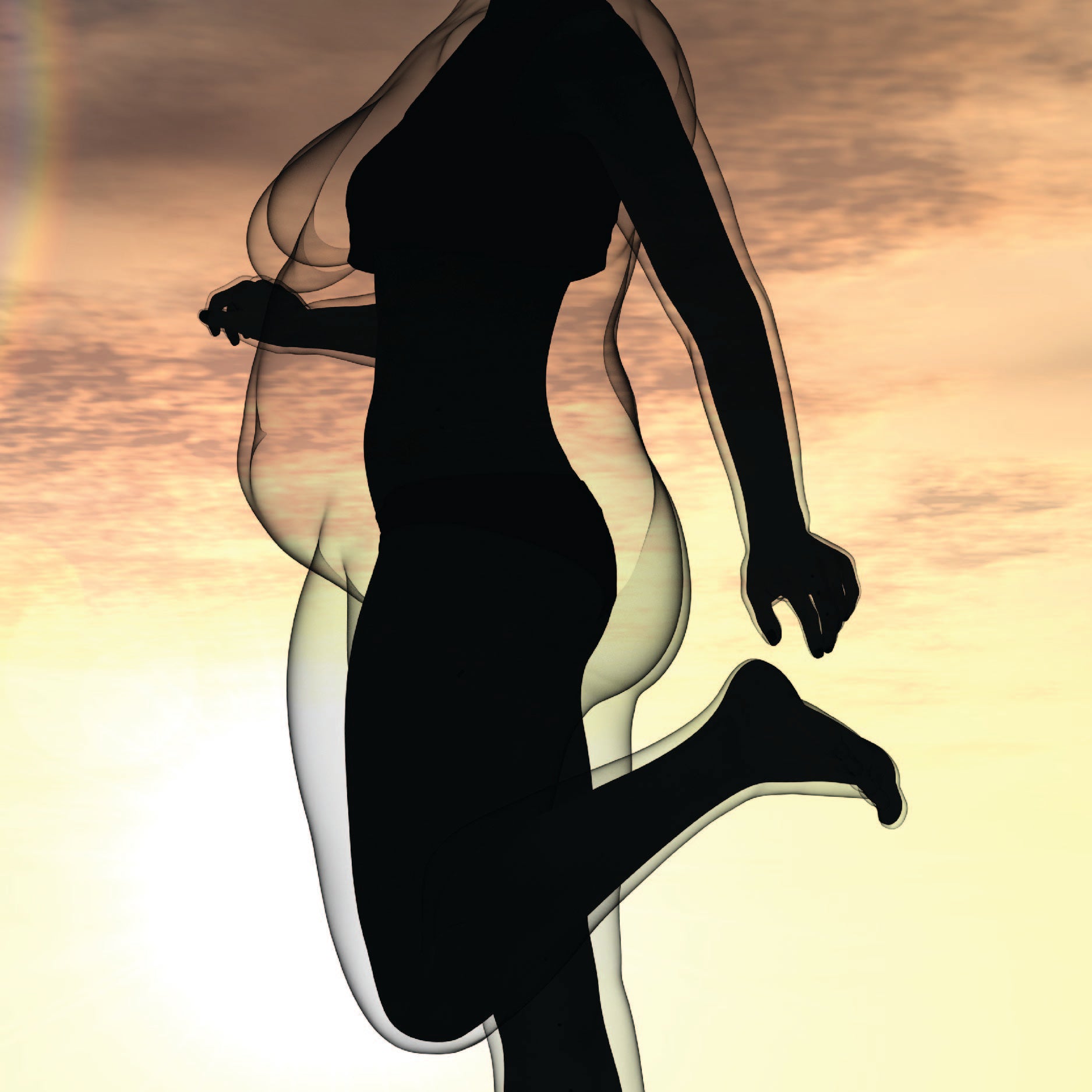 Silhouette Woman Running